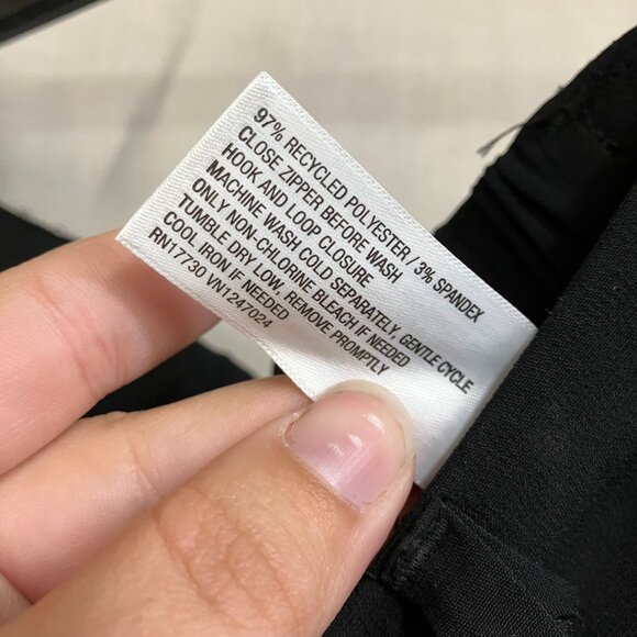 A New Day Women's Size 6 Black High-Rise Satin Side Striped Straight Trouser - Picture 7 of 14